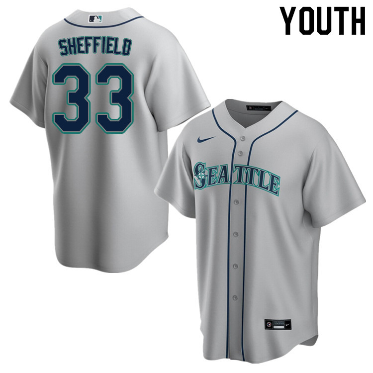 Nike Youth #33 Justus Sheffield Seattle Mariners Baseball Jerseys Sale-Gray